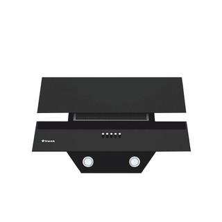Vitech UVK (GI) oshxona dudburoni 60 GLASS SERIES Cascade 2-ST-TR (qora)