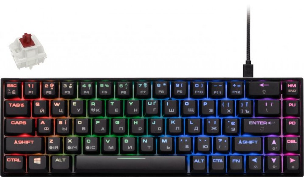 Simsiz klaviatura 2E Gaming KG380 RGB 68key Gateron Red Bluetooth/USB