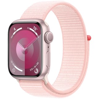Умные часы Apple Watch Series 9, Pink Aluminium Case, 41mm, GPS, Light Pink Sport Loop (MR953QR/A)
